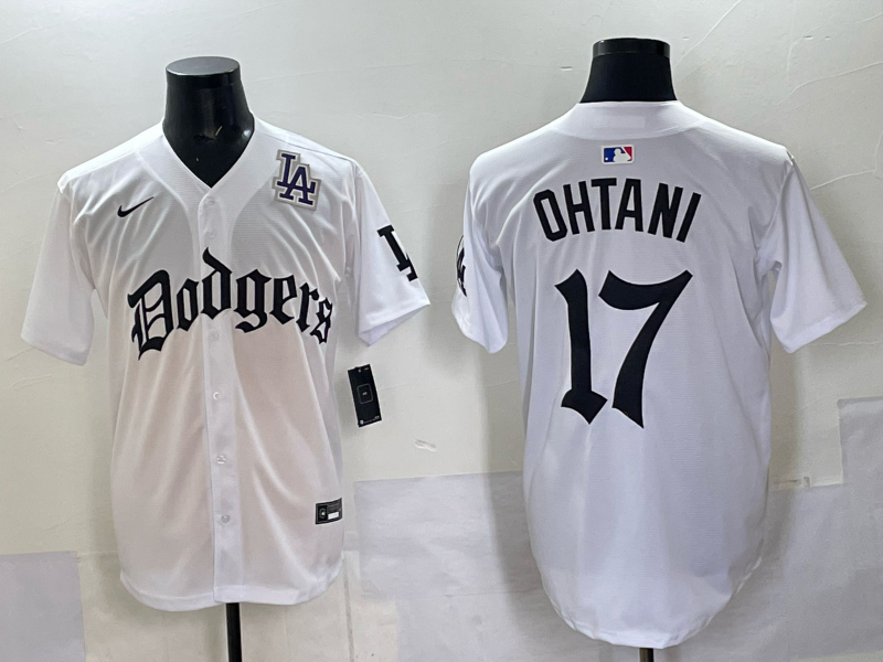 Men Los Angeles Dodgers #17 Ohtani white Nike 2025 MLB jersey 0054->los angeles dodgers->MLB Jersey